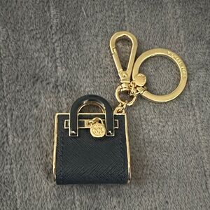 Michael Kors Navy and Gold Mini Handbag Keychain
